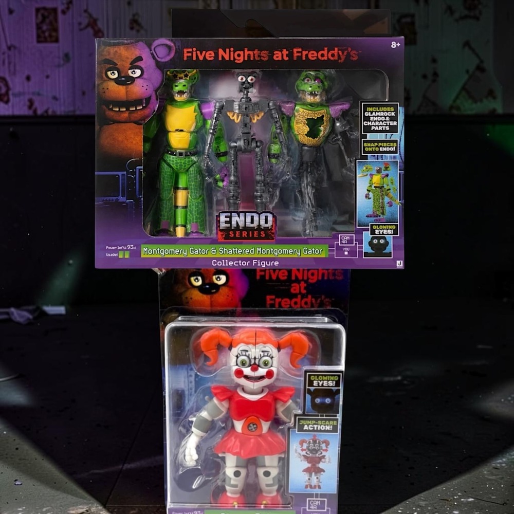 Five Nights at Freddys Endo Series Montgomery Gator & Circus Baby Figure Lot